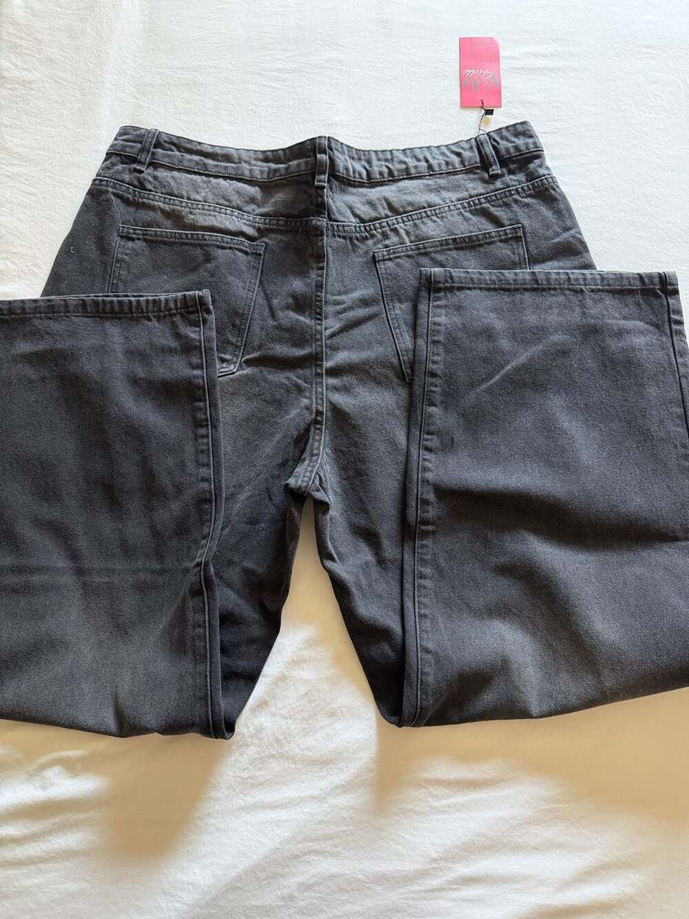 Emmiol 90s Style Baggy High-Waisted Wide-Leg Washed Black Jeans/0049 - Picture 6 of 9